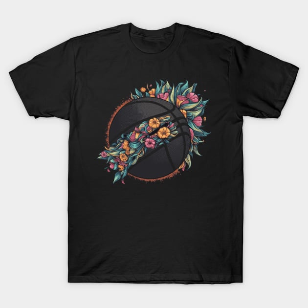 boho floral flowers for basketball player and lover T-Shirt by YOUNESS98